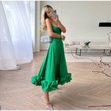 Zjkrl Casual Pleated Camisole Dress Women Elegant Sleeveless Backless Long Dresses Fashion Female Banquet Party Robe Vestido
