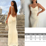 Suspender Y2K Backless Black Dress Summer Sexy Retro Long Dresses Beach Party Sleeveless Skims Big Open-Back Fishtail Clubwear
