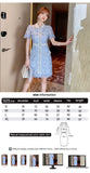 Zjkrl - Elegant Dress Women Summer Sheer Lace Floral Short Sleeve Club Mini Gown High Quality Glitter Sequin Ladies Femme Mujer Vestidos