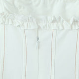 Summer 2023 Women Cotton White Sling Mini Dress Sexy Sleeveless Ladies Slim Waist Swing Party Skater Bridesmaid Robe