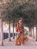 Zjkrl - 2023 Autumn New Floor Length Dress Women's Long Sleeve Printing Dress Floral Vintage Irregular Maxi Dress Mujer Chic Boho Dress
