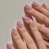 Zjkrl - 24PCS/box Mid-length  stiletto nail tips Gradients wear full cover paragraph fashion Manicure patch false fingernails for girls