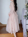 Zjkrl - Fairy Elegant Slim Dress Women Causal Party French Fashion Midi Dress Solid Sweet Princess One Piece Dress Korean 2023 Spring