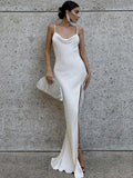 Zjkrl - 2024 Backless Satin Long Dress Women Swinging Sleeveless Bandage Elegant Maxi Summer Dresses Club Party