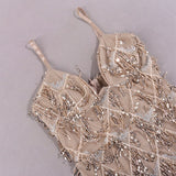 Zjkrl - 2023 Elegant Luxury Women's Sequin Tassel Evening Dresses Sexy V-neck Spaghetti Strap Backless Short Birthday Party Slip Dress