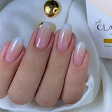 Zjkrl - 24Pcs Detachable Almond False Nails with Pearl Decoration Elegant Designs French Fake Nails Full Nail Art Tips Press On Nails