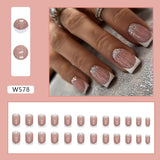 Zjkrl - 48Pcs False Nails Set Press on Nails with Nail Glue and File Acrylic Fake Nails for Women and Girls Nail Tips