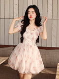 Zjkrl - 2023 Summer One Piece Dress Korean Kawaii Lolita Dress Women Beach Style Elegant Y2k Mini Dress Party Puff Sleeve Fairy Chic