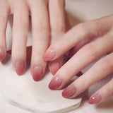 Zjkrl - 24PCS/box Mid-length  stiletto nail tips Gradients wear full cover paragraph fashion Manicure patch false fingernails for girls