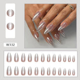 Natural False Nail Tips with French Style 24 pcs Press on Fake Nails for Beauty Salon