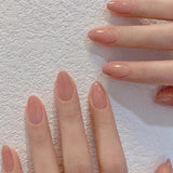 Zjkrl - 24PCS/box Mid-length  stiletto nail tips Gradients wear full cover paragraph fashion Manicure patch false fingernails for girls