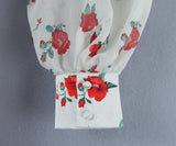 Zjkrl - 2023 Women French Style Rose Flower Print Satin Dress Vintage Puff Long Sleeve Ladies Holiday Mini Robe