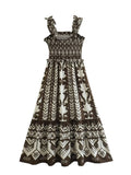 Zjkrl New Women Vintage Floral Print Sling Dress Sexy Sleeveless Romantic Ladies Holiday Summer Dress Midi Vestidos