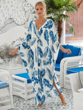 Sexy Vacation Oversize Loose Beach Dress Women 2023 Summer One Size Print Smock Sundress Boho Dresses For Women