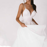 Zjkrl Elegant Guest Wedding Fomral Long Party Dresses for Women Summer White Sexy Slip Backless Ball Gown Midi vestidos Casual