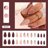 Zjkrl - 24pcs False Nails Tips with Glitter Design Press on Stick-on Nail Tips for Women and Girls
