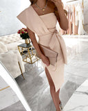 Zjkrl Solid Short Sleeves Sheath Knee Length Party/Elegant Dresses