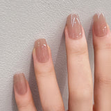 Zjkrl - 24PCS/box Mid-length  stiletto nail tips Gradients wear full cover paragraph fashion Manicure patch false fingernails for girls
