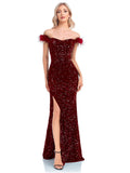 Zjkrl Elegant Evening Dresses Green Sequin Sexy Split Party Backless Women Long luxurious Gown Formal Dress Cocktail 2023