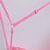 Zjkrl - 2023 New Women Hollow Design Silk Satin Texture Midi Suspender Dress Summer Sexy Revealing Back Slit Slim Pink Dress