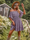 New In Spring/Summer 2023 Designer Shoulder Dress Leopard Print A-line Skirt Casual  Sexy Dress for Women Beach Vintage Dress