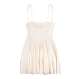 Zjkrl Vintage Sexy Dress Women France Elegant Party Mini Dresses Female High Waist Korean Fashion Chiffon Strap Dress 2023 Summer