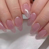 Zjkrl - 24PCS/box Mid-length  stiletto nail tips Gradients wear full cover paragraph fashion Manicure patch false fingernails for girls
