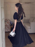 Zjkrl - Flower Print Retro Elegant Dress Women Puff Sleeve French Vintage Midi Dress Female Patchwork Designer Princess Sweet Dress 2023