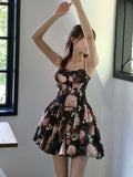 Zjkrl - 2023 Summer Korean Fashion Elegant Sweet Floral Dress Female V Neck Y2k Short Party Dress Bodycon Lolita Sexy Mini Dress Beach
