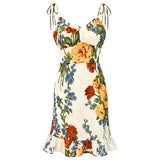Zjkrl - Flowers Sleeveless Mini Dresses for Women Summer Sexy Retro Vestidos De Mujer Ruffles A-line Slim Harajuku Korean Fashion