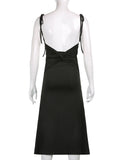 Zjkrl - Fashion Strappy Ruched Sexy Black Dress Irregular Elegant Backless Long Dress Party Summer Dresses Women Clothes