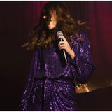 Zjkrl Women Solid Sexy Sequins Mini Dress Female Fashion Long Sleeve Clothes Lady Elegant Evening Party Club Festival Dress