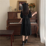 Women Lolita Dress Kawaii Elegant Vintage Dresses 2023 Summer Sweet Cute Puff Sleeve Preppy Style Sundress Fashion Robe