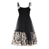 Zjkrl - French Vintage Black Strap Dress Gothic Casual Summer Sleeveless Sexy Retro Midi Dress Slim Korean Style Party Dress Woman