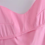 Zjkrl - 2023 New Women Hollow Design Silk Satin Texture Midi Suspender Dress Summer Sexy Revealing Back Slit Slim Pink Dress