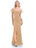 Zjkrl Elegant Evening Dresses Green Sequin Sexy Split Party Backless Women Long luxurious Gown Formal Dress Cocktail 2023