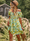 Zjkrl - Fashion Ladies Short Sleeve Casual Beach Dresses For Women 2023 Floral Casual Mini Summer Boho Woman Dress Elegant Clothes Robe
