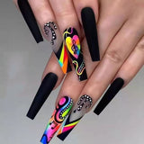 Zjkrl - Fashionable Butterfly Flower False Nails Long Detachable French Nail Tips for Girl Fake Nails Press on Acrylic Nails