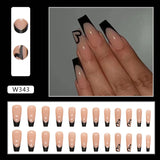 Natural False Nail Tips with French Style 24 pcs Press on Fake Nails for Beauty Salon