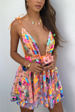 Zjkrl Rainbow Sequin Open Back Slip Mini Dress