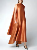Zjkrl - Loose Sleeveless Solid Color Round-Neck Maxi Dresses