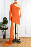 Zjkrl - Black Sexy Solid Patchwork Asymmetrical Half A Turtleneck One Step Skirt Dresses