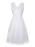 Women‘s Halloween Dress Retro Vintage Dress Midi Dress Party Lace Plain V Neck Sleeveless 2023 Black White S M L XL