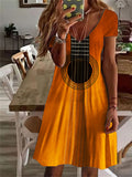 Zjkrl - Guitar Inspired Gradient V Neck Midi Dress