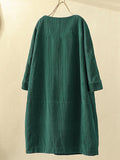 10 Colors Vintage Solid Color Split-Joint Mini Dress Corduroy Dress