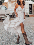 Zjkrl - Boho Snake Print Maxi Dress