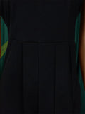 Zjkrl - Short Sleeves Skinny Pleated Solid Color Split-Back Split-Front Split-Joint Round-Neck Midi Dresses