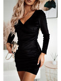 Zjkrl - Fashion Pleated Everyday Velvet Dress