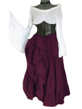 Women‘s Halloween Dress Retro Classic Vintage Dress Long Dress Maxi Dress Outdoor Ruched Patchwork Color Block Crew Neck Long Sleeve Loose Fit Spring Fall 2023 claret Deep Purple S M L XL