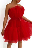 Zjkrl - Black Sexy Elegant Solid Patchwork Strapless Princess Dresses